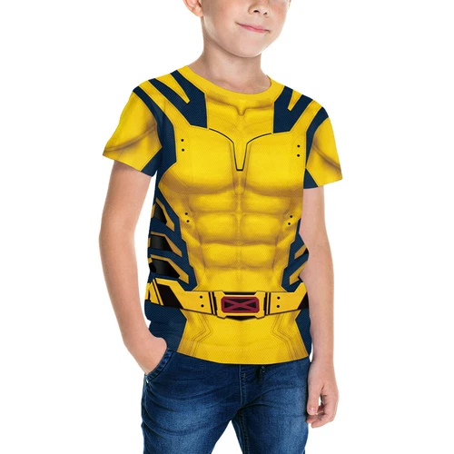 Kinder Deadpool 3 Wolverine Cosplay T-Shirt Jungen Mädchen kurzärmelig Halloween Party - Bild 6 von 11
