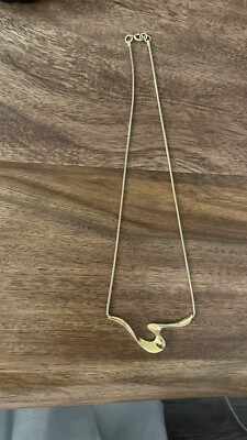 Vintage Trifari Gold Tone Costume Snake Chain Swirl Necklace 1 6'' 9028