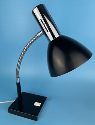 Tischlampe 70er Schwanenhalslampe aus Chrom & Aluminium v. Prova für Conran 1970