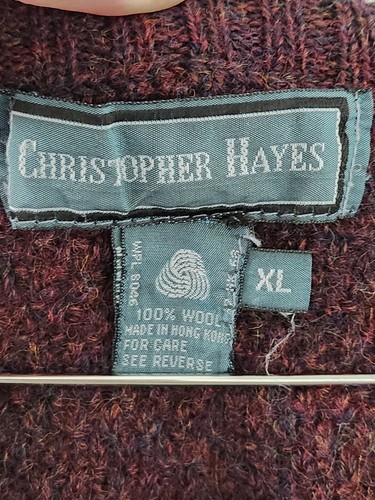 VTG Christopher Hayes Sweater Vest Men’s XL 100% Wool Dark Maroon (shelf5) - Picture 2 of 5