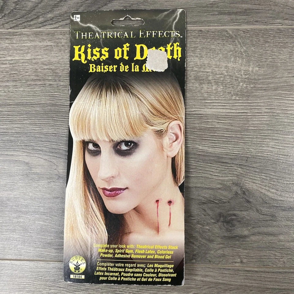 Rubíes Beso de la Muerte Mordedura de Vampiro Goma Herida Maquillaje Halloween Accesorio Horror Foto 3 de 4