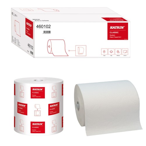 Katrin Classic System Dispenser Hand Towels M2 White 2 Ply Paper 6