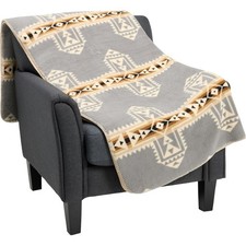 NWT Pendleton GRAY/CREAM Crossroads Aztec Berber Fleece Throw Blanket 50" x 70"