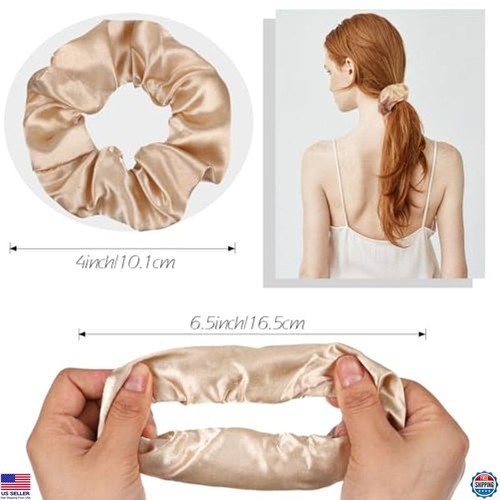 Hoteam 200 Scrunchies per Capelli in Raso - Portacoda di Cavallo Tinta Unita per Donna e - Foto 2 di 6