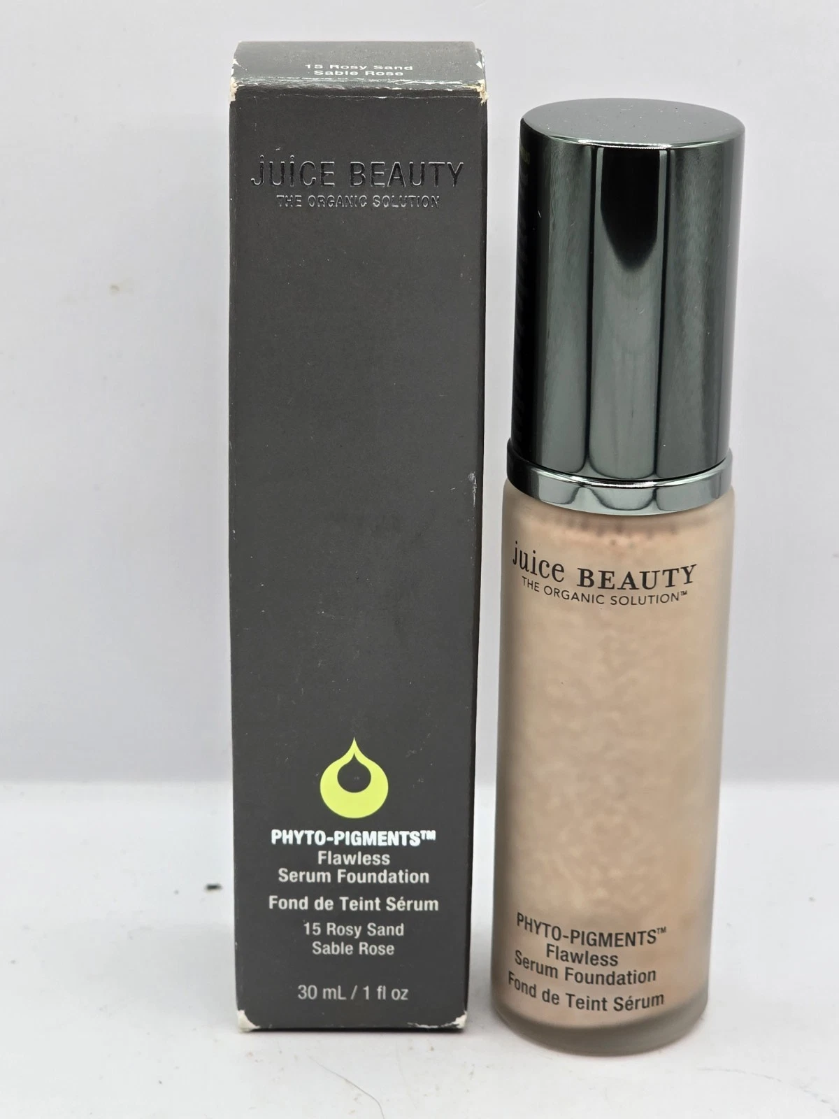 JUICE BEAUTY PHYTO-PIGMENTS FLAWLESS SERUM FOUNDATION ~ 15 ROSY SAND ~NEW IN BOX