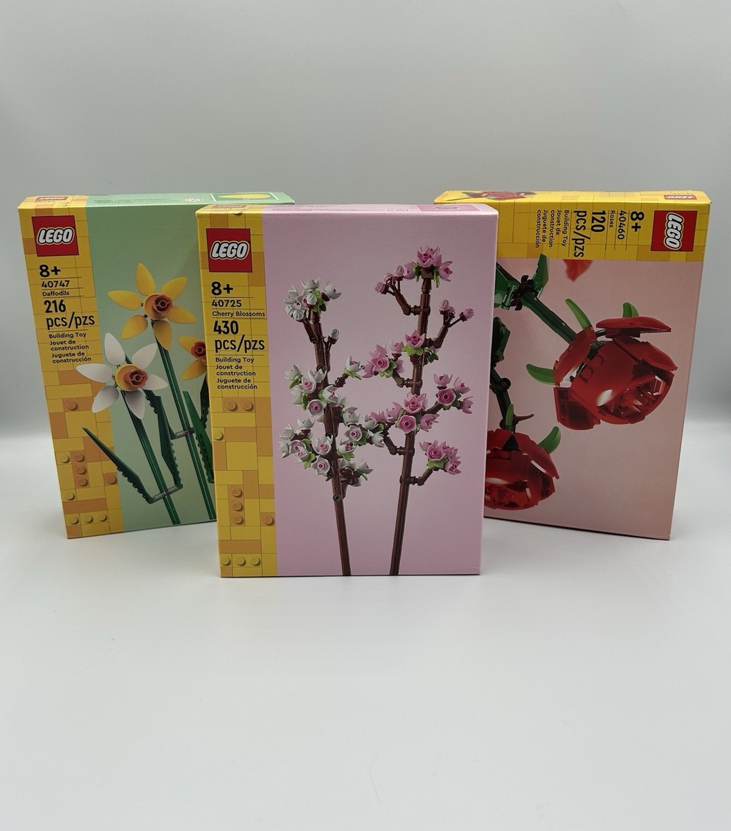 Lego Botanical Flowers Lot of 3 Blossoms 40725, Daffodils 40747