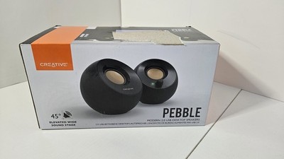 Creative Pebble Modern 2.0 USB-betriebenes Desktop-Lautsprechersystem, schwarz