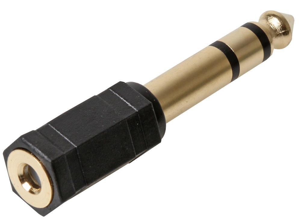 3.5mm TRS Mini Jack Headphone Socket to 6.3mm Big Jack Plug Small Adapter GOLD