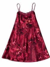 Vintage Expressions by California Dynasty Floral Satin Lace Nightgown Slip M