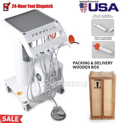 Dental mobile Delivery Unit Treatment Cart with Compressor scaler Curing Light