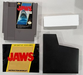 Jaws - Nintendo NES - Working - Tested - Box + Manual + Foam - 3 Screw