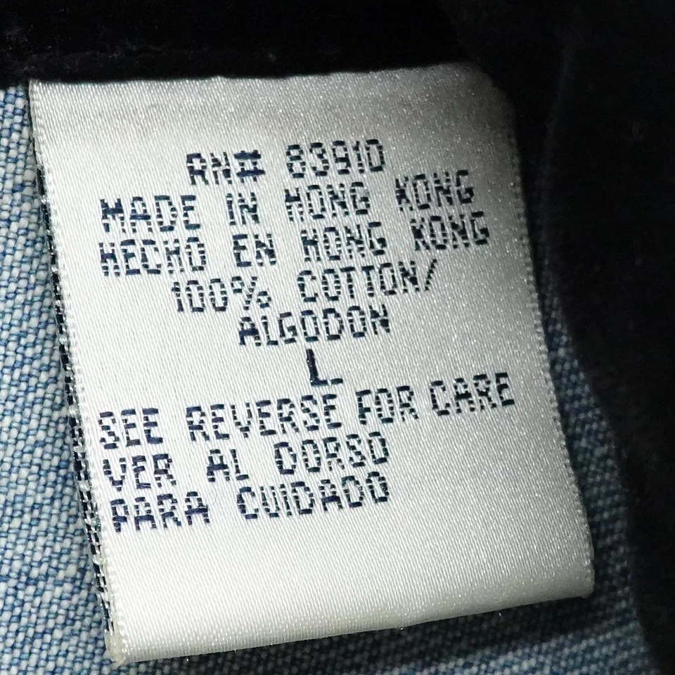 Chaqueta vaquera vintage Bill Blass para mujer grande azul denim cuello terciopelo tareas años 90 Foto 4 de 4