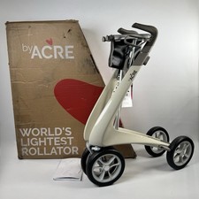byACRE Carbon Ultralight Rollator Walker Oyster White Compact Track