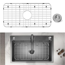Locvcda Stainless Steel Sink Protector 25-1/8 X Drain Metal Sink Rack For