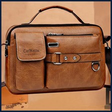 Men's Retro Messenger Bag with Waterproof Design, Large Capacity Laptop
