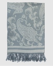Zara Home Jacquard Paisley Print Throw Blanket Bedspread.