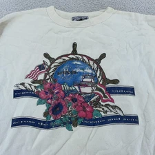 Vintage Bonjour Shirt BOXY XL Sailing Nautical Floral Graphic Made USA 90s