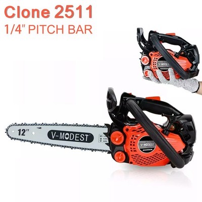 V-MODEST Clone 2511 12-inch Gas Chainsaw Top Handle 1/4'' Pitch Bar Climbing Saw