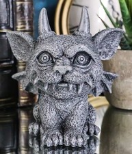 Gothic Horned Bat Cat Gargoyle Bast Figurine Small Mythical Fantasy Decor Statue