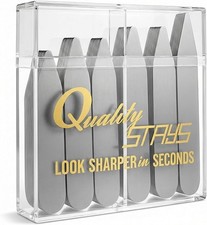 52 Metal Collar Stays Stainless Steel Dress Shirt Collar Inserts 4 Sizes