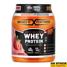 Whey Protein Powder 60g Protein 12g BCAAs Strawberry Gluten Free 1.78lbs New