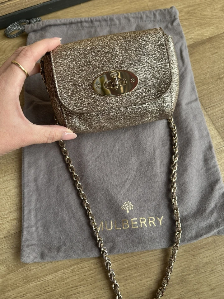 Mulberry Metallic Mushroom Mini Lily gold hardware dustbag included, photo 2 of 5