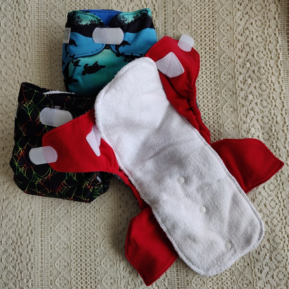 Pocket Cloth Diapers, Fleece Lining & Insert by Nicki's Diapers. OS, 7-25 LBS - Image 3 of 4