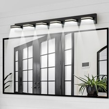 6 Lights 47" Vanity Light Modern LED Bathroom Mirror Wall Lamp Fixtures Black UL