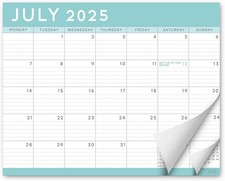 Magnetic Fridge Calendar 2026 18-Month Tear-Off Planner, 8"x10". July 25-Dec 26.