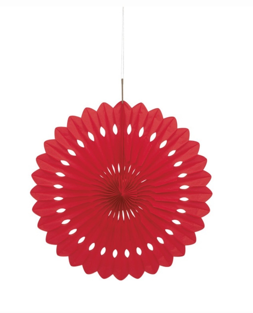 4 x Red 16"" Tissue Paper Fan Hanging Decoration Birthday Party Christmas