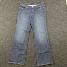 Seven7 Size 12 Women's Flare Blue Jeans Cotton Blend Stretch