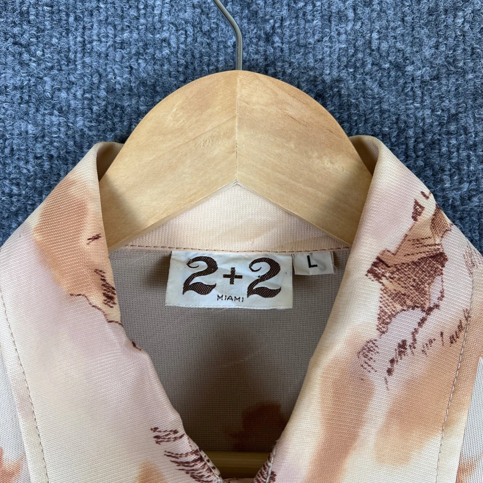 Camisa De Colección 2+2 Miami Para Hombres M* Abotonada Disco Daga Cuello Ciclismo Arte Años 70 Foto 3 de 4