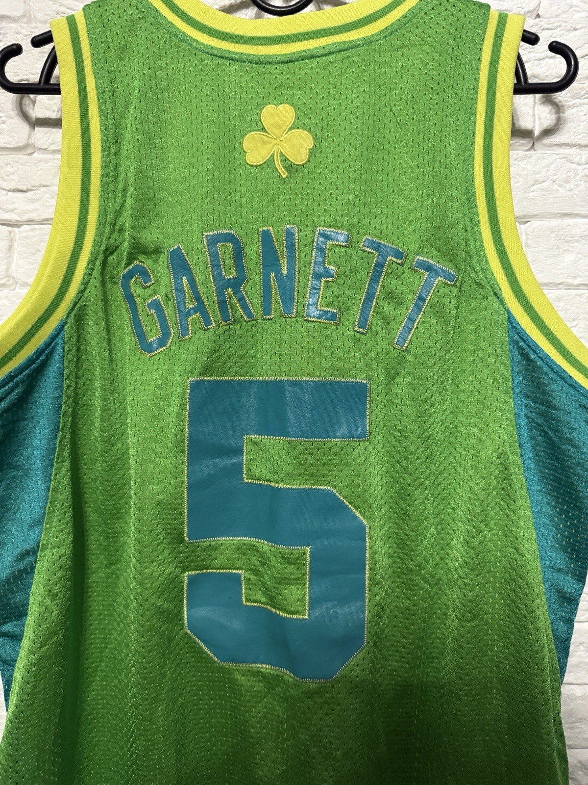 Rare Adidas Boston Celtics Kevin Garnett #5 11/12 Jersey Tank Retro Neon NBA SzM thumbnail 12