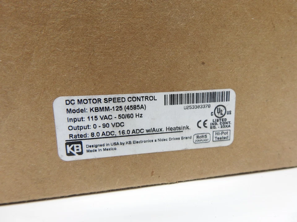 KBMM-125 (9449), SCR DC Drives, 115 Vac Input, 0-130 VDC Output - NEW! - Image 4 of 4