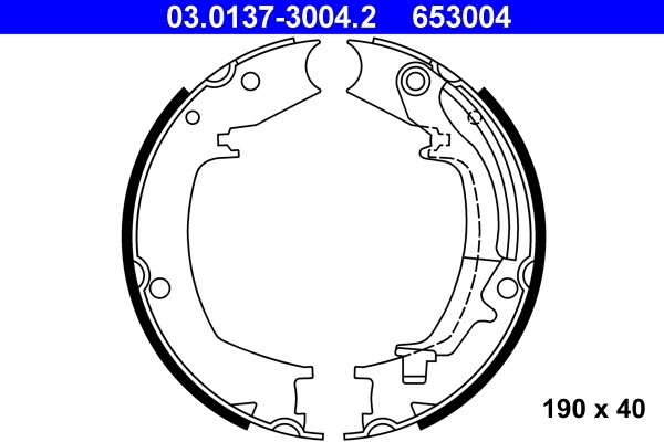 Rear ATE 03.0137-3004.2 Brake Shoe Set, parking brake for HYUNDAI,KIA