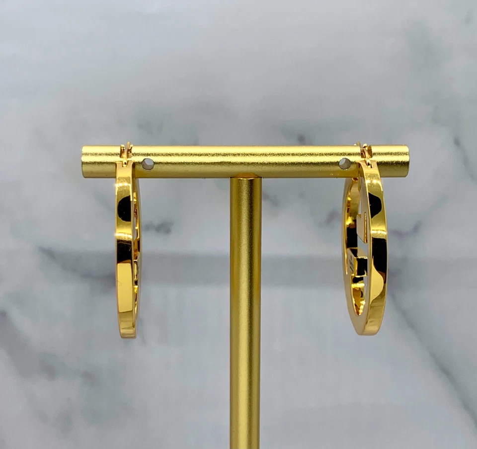 Auténticos pendientes de aro rosa GUCCI GG - usados / LW5740 Foto 3 de 4