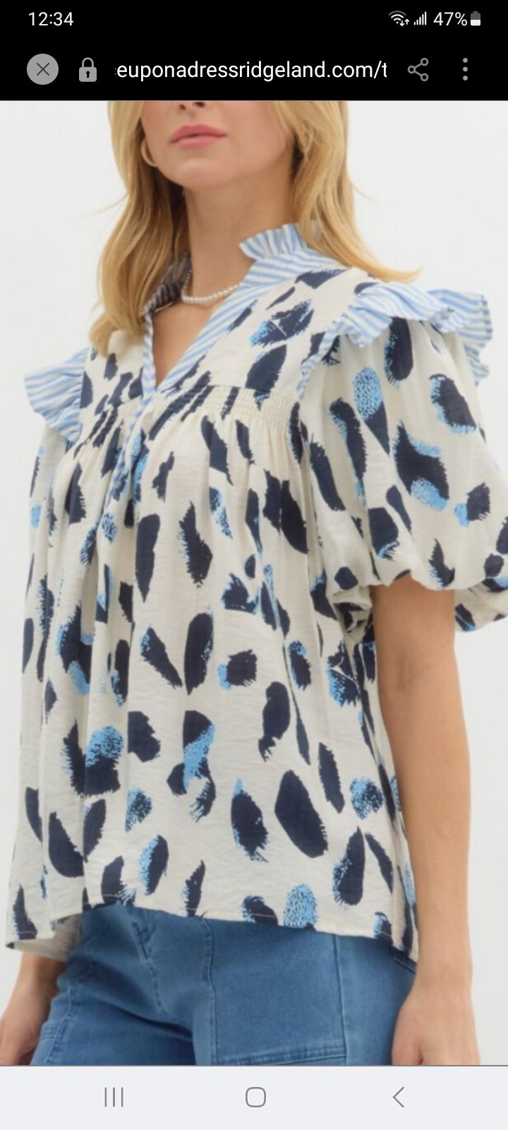 Entro boho mixed pattern pullover blouse L floaty… - image 1