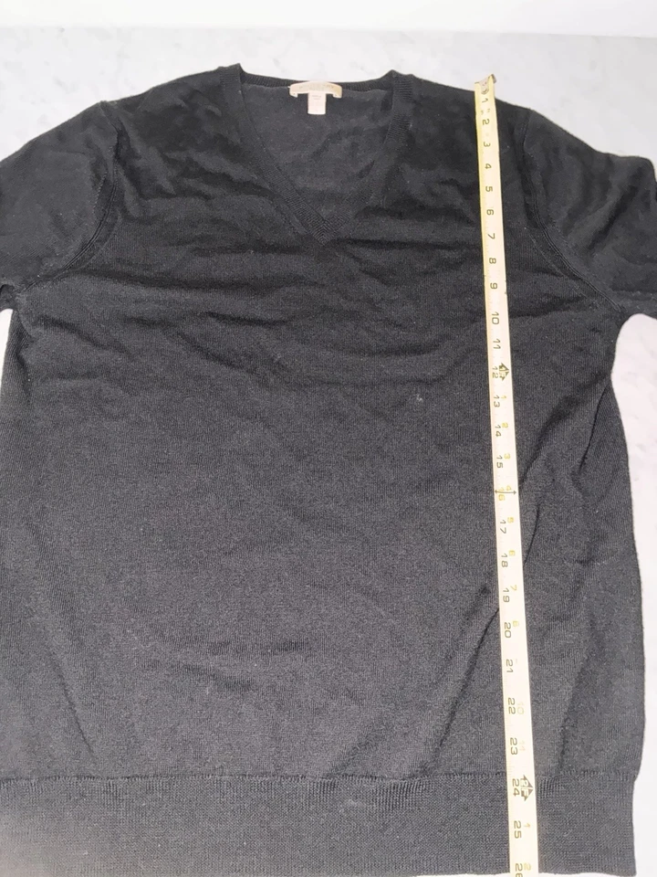 Suéter Burberry Brit Dockley Nova Check Parche en el Codo Lana Cuello en V Negro L Foto 3 de 4