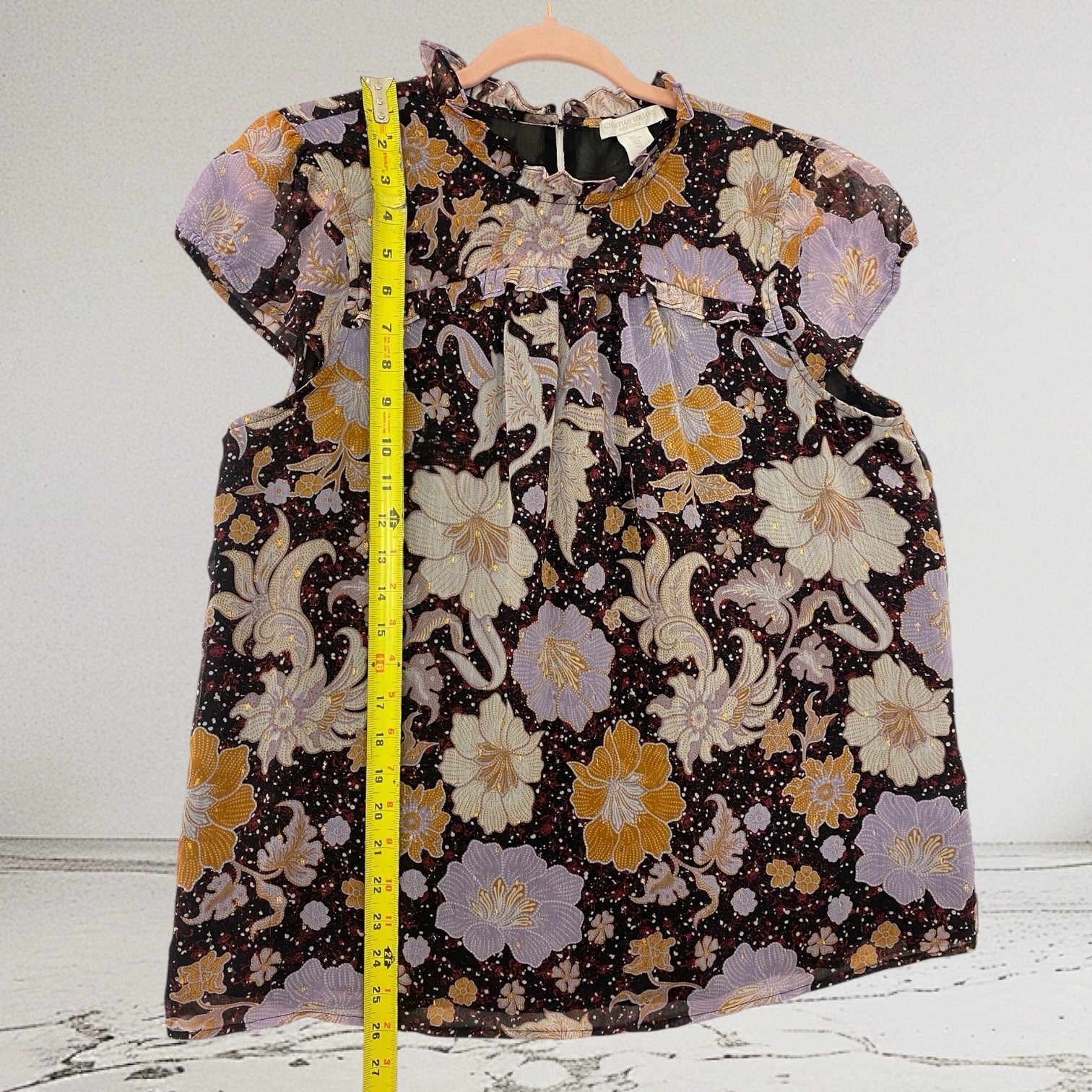 Christian Siriano Women’s Floral Ruffle Top Size Large 