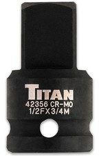 1/2" F to 3/4" M  Socket Adaptor 42356 TITAN Metal Sockets, Ratchets & Drive