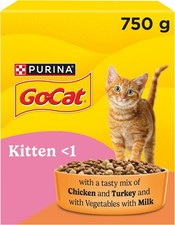 GO-CAT Kitten Chicken, Turkey and Milk Dry Cat Food 750g (Pack of 5) 25.01 per kilo