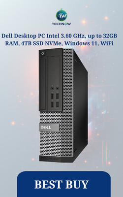 Dell Desktop PC Intel 3.60 GHz, up to 32GB RAM, 4TB SSD NVMe, Windows 11, WiFi