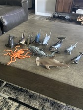 Lot of 10 Plastic Sea Animals Sharks