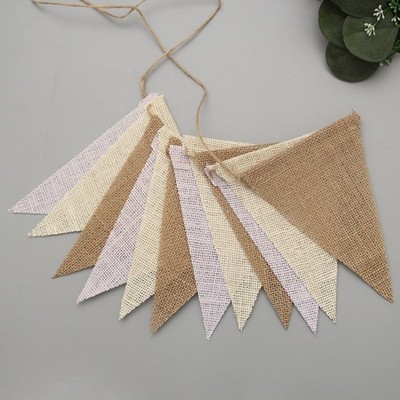 Weatherproof Party Brown Beige Bunting Garlands for Outdoor Decoration NEU