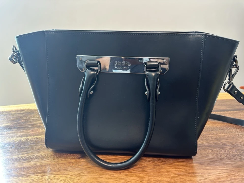 Women’s Folli Follie Large 2-way Black Bag w/ Handles & Strap - Image 1 of 4