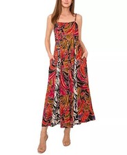 Vince Camuto Printed Inverted‑Pleat Maxi Dress – Size M – NWT