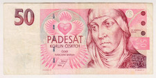 1994 Czech Republic 50 Korun 132717 Paper Money Banknotes
