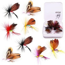 Tenkara Fishing Set of 8 Size 14 Butterfly Moth and 14"Hooks for Stream Fishing