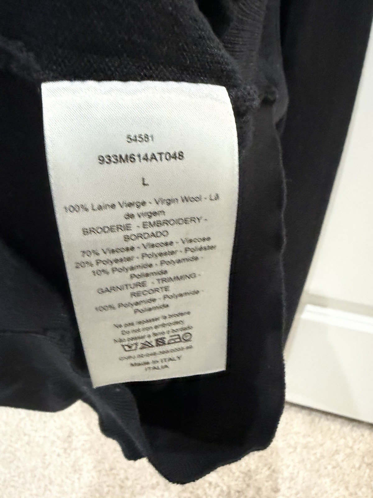 Dior Patchwork Black Wool Sweater In Large L $150… - image 4