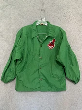 Vintage Indians Swingster Jacket Size Medium Green 60s 70s Snap Button Stitched
